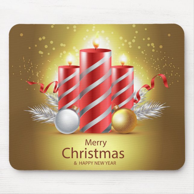 Beautiful Christmas Candles Mouse Pad (Front)