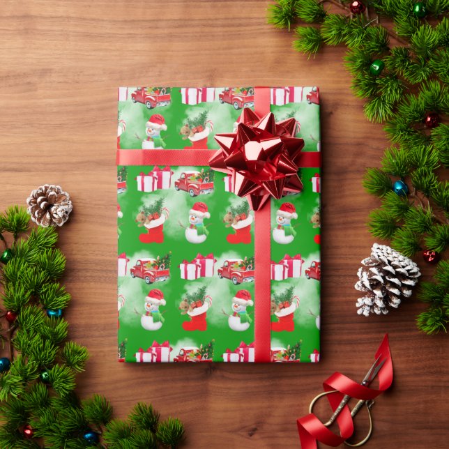 BEAUTIFUL CHRISTMAS CARTOONS WRAPPING PAPER (Holiday Gift)