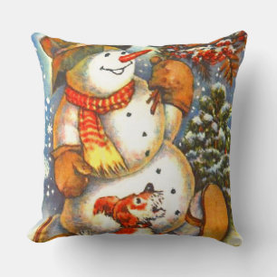 Beautiful Christmas Decor Cute Frosty the snowman Cushion
