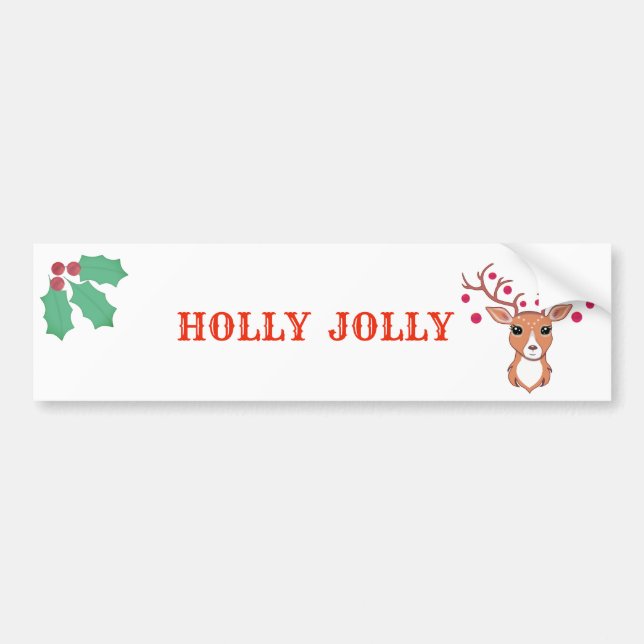 Beautiful Christmas Deer Bumper Sticker (Front)