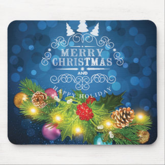 Beautiful Christmas Design with snow branches Mouse Pad