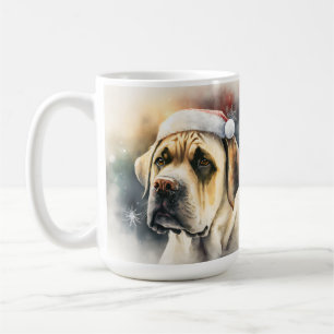 BEAUTIFUL CHRISTMAS FAWN BULLMASTIFF COFFEE MUG