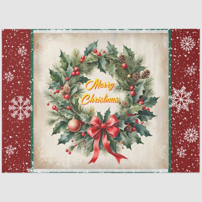 Beautiful Christmas Festive Old Collection Tissue Paper (Front)