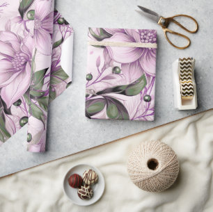 Beautiful Christmas Floral Wrapping Paper