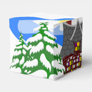 Beautiful Christmas forest scene Favour Box