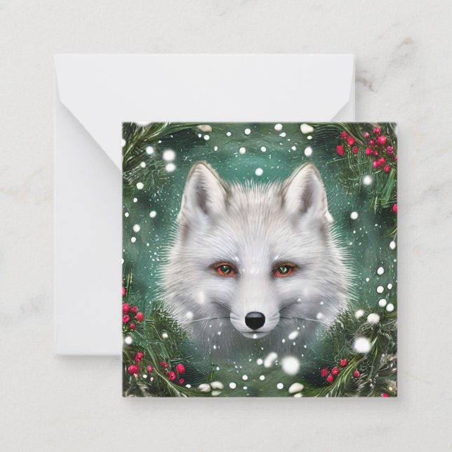 Beautiful Christmas Fox Card (Front)