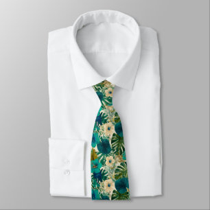 Beautiful Christmas Gift For Men Tropical Floral Tie