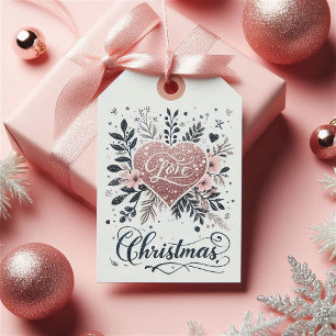 Beautiful Christmas Gift tags, sparkle pink Tags