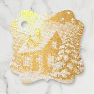 Beautiful Christmas Greeting Favour Tags