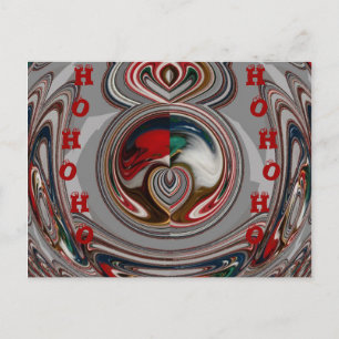 Beautiful Christmas hearts Hohoho! Christmas colou Holiday Postcard