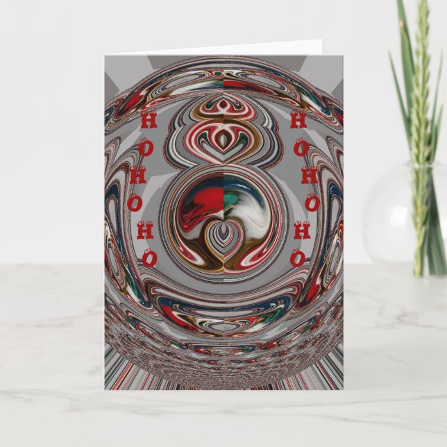 Beautiful Christmas Hearts Holiday Season Colours  Card (Front)