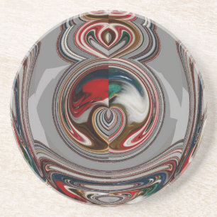 Beautiful Christmas Hearts Holiday Season Colours  Coaster