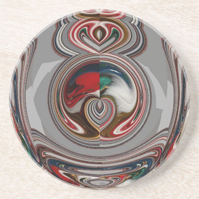 Beautiful Christmas Hearts Holiday Season Colours  Coaster (Front)