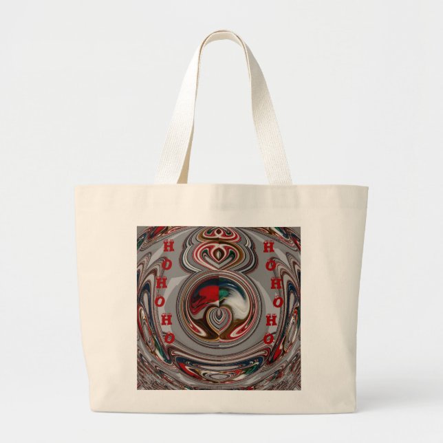 Beautiful Christmas Hearts Holiday Season Colours  Large Tote Bag (Front)