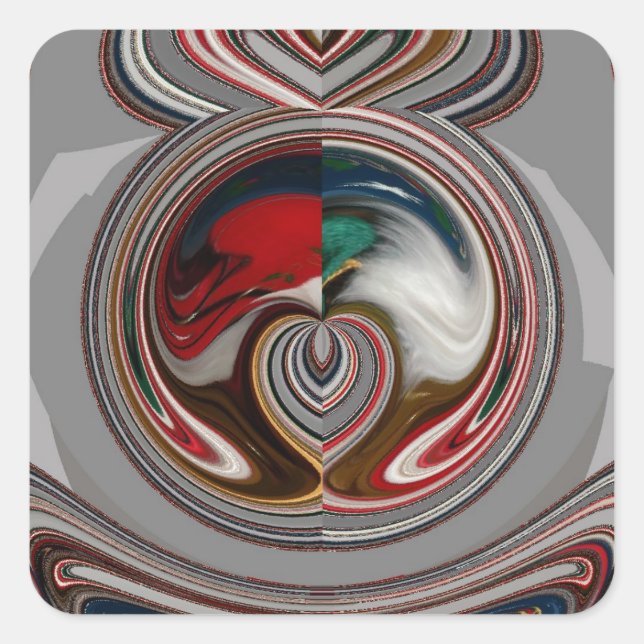 Beautiful Christmas Hearts Holiday Season Colours  Square Sticker (Front)