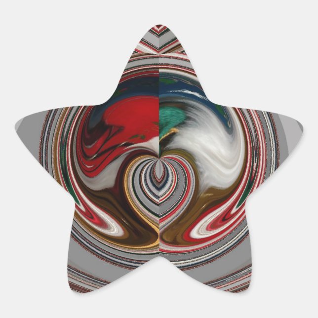 Beautiful Christmas Hearts Holiday Season Colours  Star Sticker (Front)