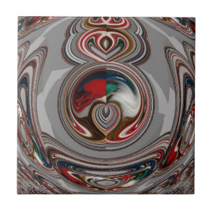 Beautiful Christmas Hearts Holiday Season Colours  Tile