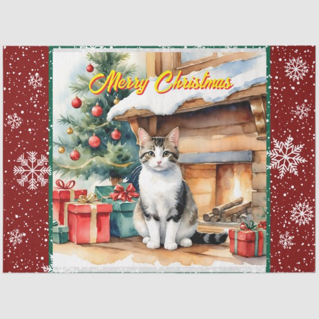 Beautiful Christmas Holiday Old Collection Tissue Paper (Front)