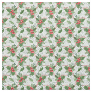Beautiful Christmas Holly Fabric