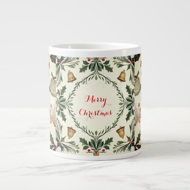 Beautiful Christmas Pattern,Merry Christmas  Large Coffee Mug (Front)