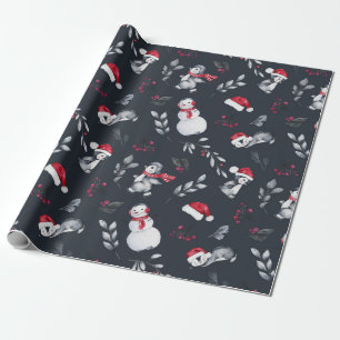 Beautiful Christmas Penguins Wrapping Paper