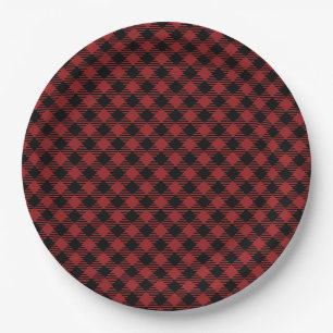 Beautiful Christmas Red Buffalo Plaid Paper Plate