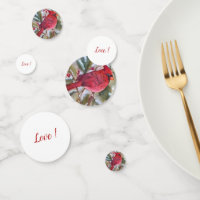 BEAUTIFUL CHRISTMAS RED CARDINAL BIRD TABLE