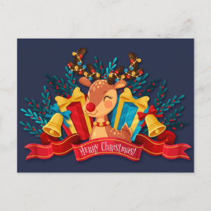 Beautiful Christmas Reindeer Postcard