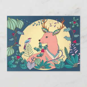 Beautiful Christmas Reindeer Postcard