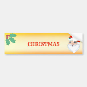 Beautiful Christmas Santa Claus Bumper Sticker