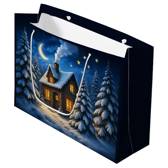 Beautiful Christmas theme Large Gift Bag (Front Angled)
