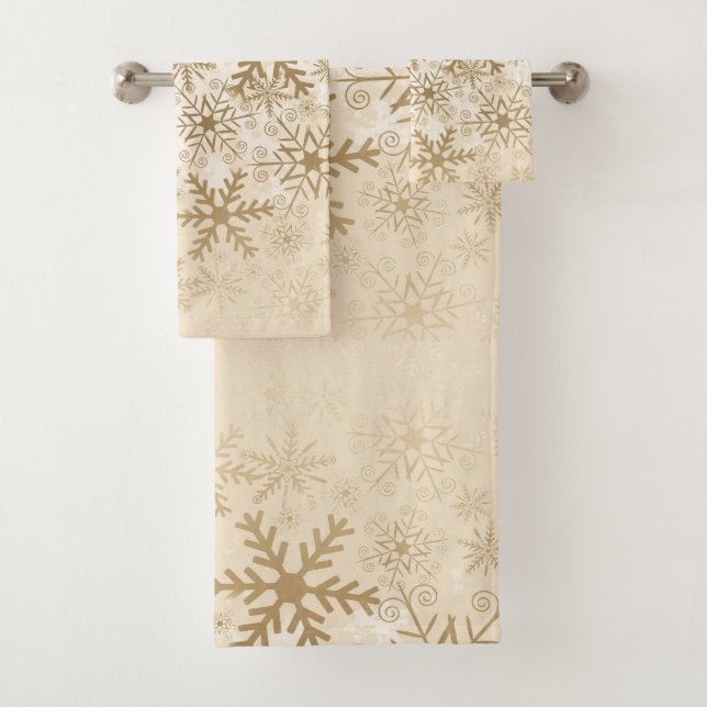 Beautiful Christmas towel with snowflakes (Insitu)
