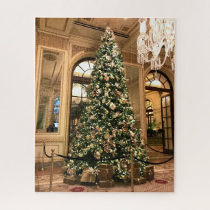 Beautiful Christmas Tree at the Plaza Hotel NYC Jigsaw Puzzle