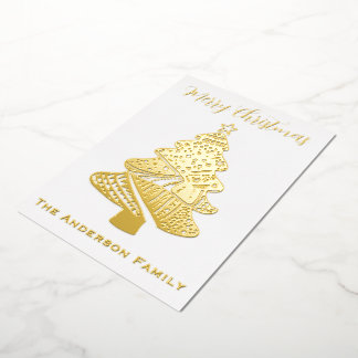 Beautiful Christmas Tree Foil Holiday Card