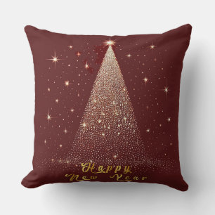 Beautiful Christmas Tree Illustration Cushion