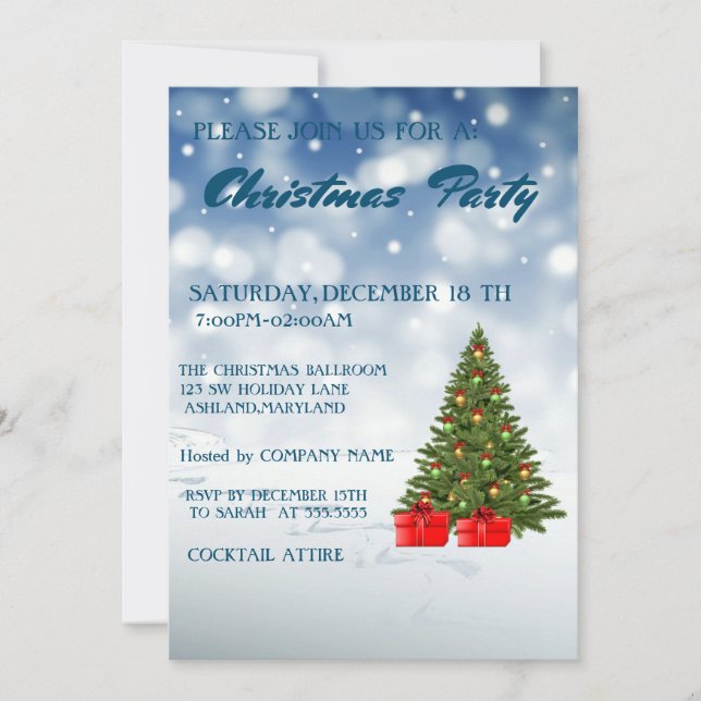 Beautiful Christmas Tree Invitation (Front)