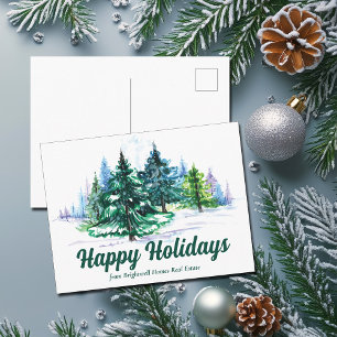 Beautiful Christmas Tree Landscape Custom Company Holiday Postcard
