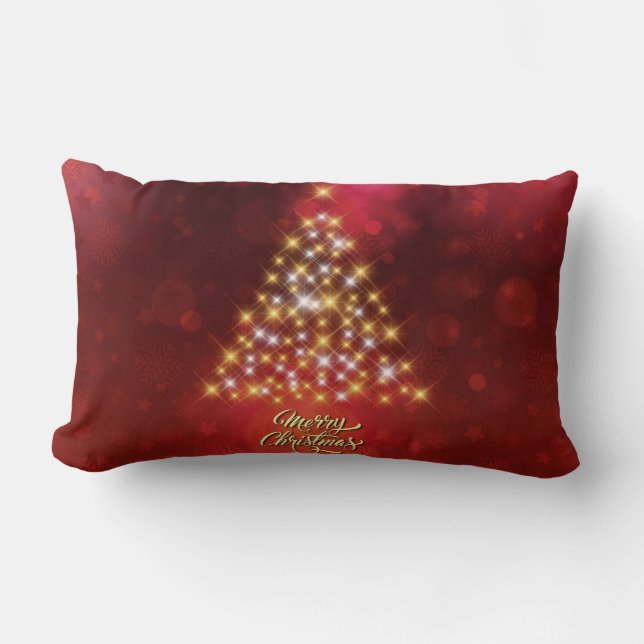Beautiful Christmas Tree Lumbar Cushion (Front)