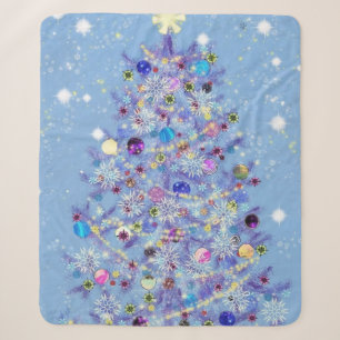 Beautiful Christmas Tree Sherpa Blanket