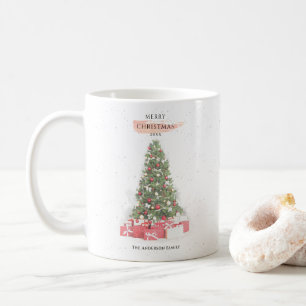 Beautiful Christmas Tree Watercolor Holidays Art Coffee Mug