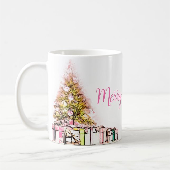 Beautiful Christmas Tree with Presents  Coffee Mug (Left)