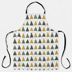 Beautiful Christmas trees and stars Apron