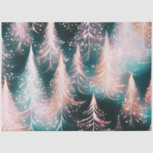 Beautiful Christmas Trees Light Sparkle Christmas Tissue Paper
