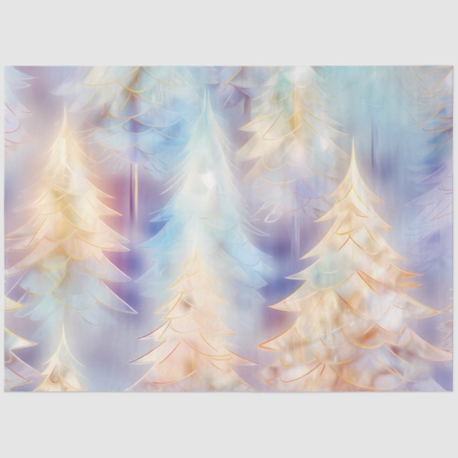 Beautiful Christmas Trees Light Sparkle Christmas Tissue Paper (Front)