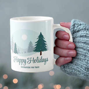 Beautiful Christmas Trees Personalised Winter Coffee Mug