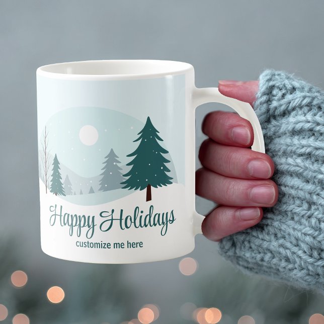 Beautiful Christmas Trees Personalised Winter Coffee Mug (Creator Uploaded)