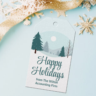 Beautiful Christmas Trees Winter Holiday Party Gift Tags
