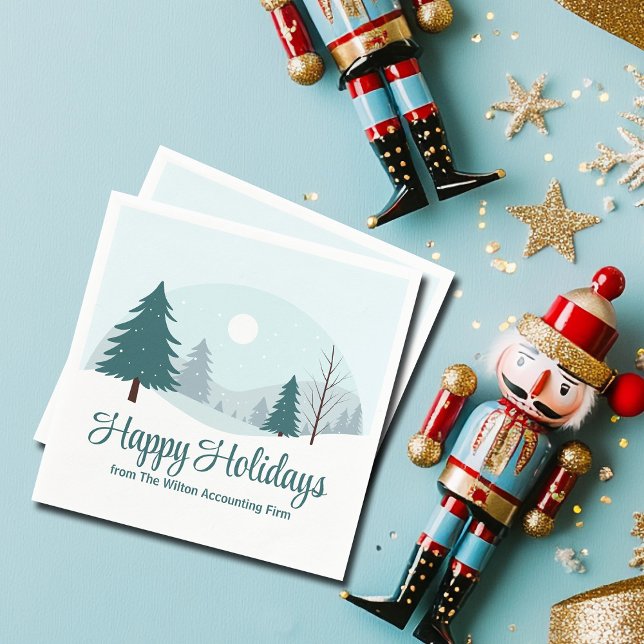 Beautiful Christmas Trees Winter Holiday Party Napkin (Creator Uploaded)