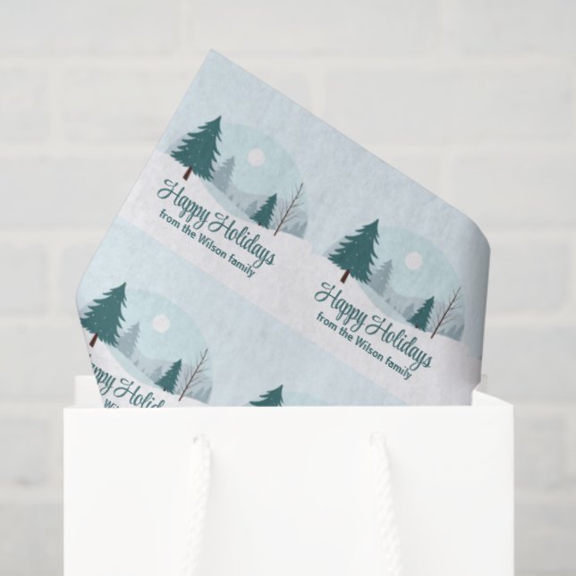 Beautiful Christmas Trees Winter Holiday Party Tissue Paper (Gift Bag)