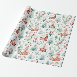 Beautiful Christmas Village Wrapping Paper
